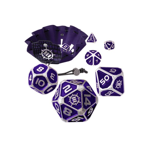 ENHANCE Tabletop RPGs 7pc Metal RPG Dice (Collector's Edition Purple)-ENTTDM7520PREW