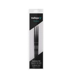 Vallejo - Brush Set / Pro Modeler - Definition Set - Natural Hair (Sizes 4/0, 3/0 & 2/0)-B01990