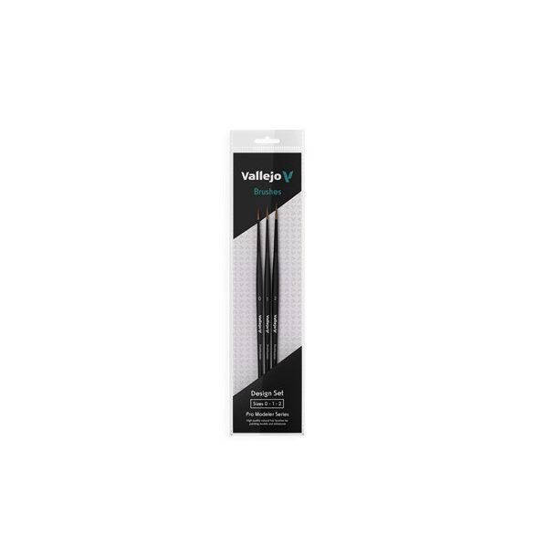 Vallejo - Brush Set / Pro Modeler - Design Set - Natural Hair (Sizes 0, 1 & 2)-B01991