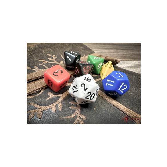 Chessex Nostalgia Opaque GM & Beginner Player Polyhedral 7-Die Set-25499