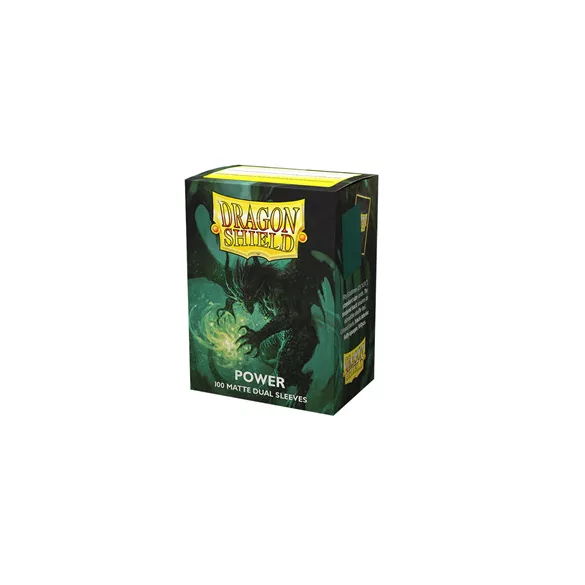 Dragon Shield Dual Matte Sleeves - Metallic Green / Power (100 Sleeves)-AT-15063
