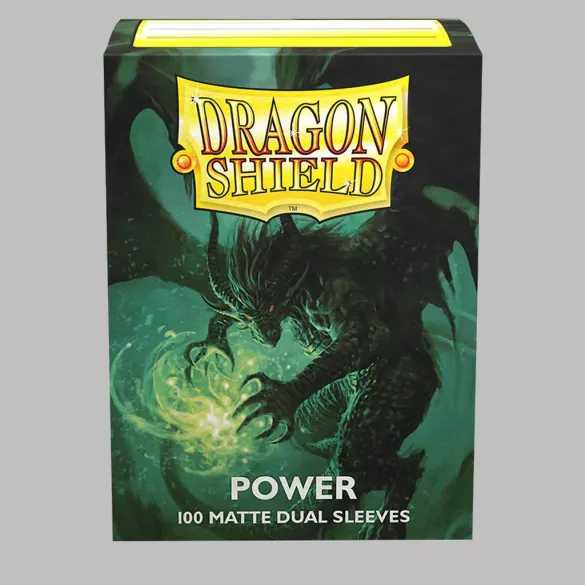 Dragon Shield Dual Matte Sleeves - Metallic Green / Power (100 Sleeves)-AT-15063