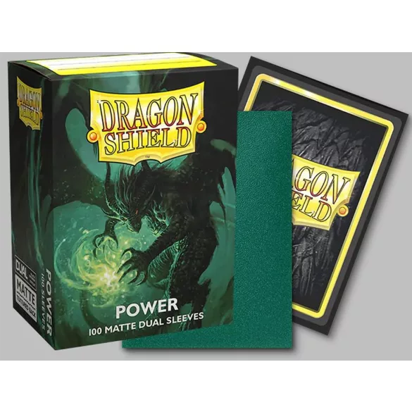 Dragon Shield Dual Matte Sleeves - Metallic Green / Power (100 Sleeves)-AT-15063