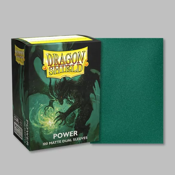 Dragon Shield Dual Matte Sleeves - Metallic Green / Power (100 Sleeves)-AT-15063