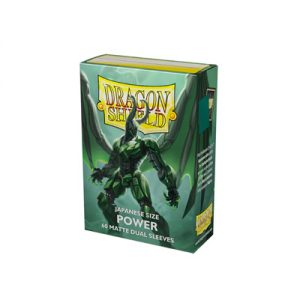 Dragon Shield Dual Matte Japanese Size Sleeves - Metallic Green / Power (60 Sleeves)-AT-15163