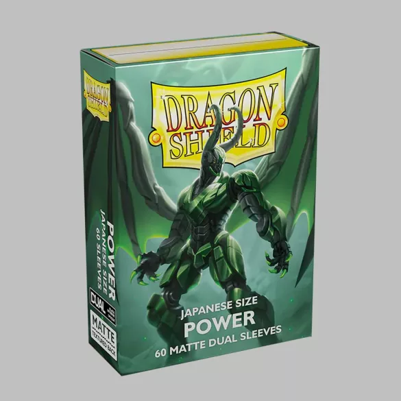 Dragon Shield Dual Matte Japanese Size Sleeves - Metallic Green / Power (60 Sleeves)-AT-15163