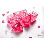 Chessex Translucent Mini-Polyhedral Pink/white 7-Die Set-20384