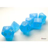 Chessex Frosted Mini-Polyhedral Caribbean Blue/white 7-Die Set-20416