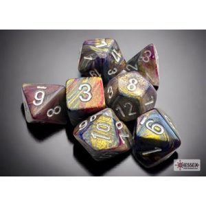 Chessex Festive Mini-Polyhedral Carousel/white 7-Die Set-20440