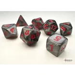 Chessex Velvet Mini-Polyhedral Black/red 7-Die Set-20478