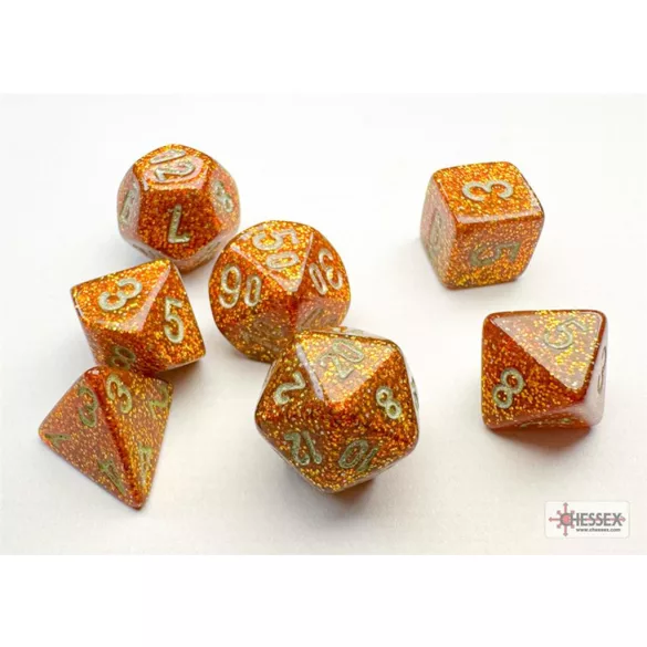 Chessex Glitter Mini-Polyhedral Gold/silver 7-Die Set-20503