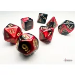 Chessex Gemini Mini-Polyhedral Black-Red/gold 7-Die Set-20633