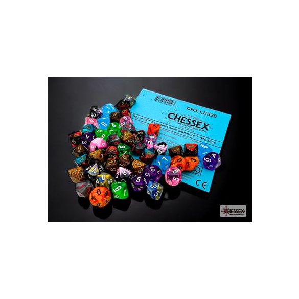 Chessex Bag of 50 Assorted Loose Mini-Polyhedral d10s - 3rd Release-LE920