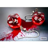 Chessex Hook Earrings Translucent Red Mini-Poly d20 Pair-54201