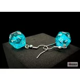 Chessex Hook Earrings Translucent Teal Mini-Poly d20 Pair-54202