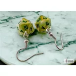 Chessex Hook Earrings Marble Green Mini-Poly d20 Pair-54203