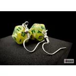 Chessex Hook Earrings Marble Green Mini-Poly d20 Pair-54203