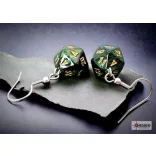 Chessex Hook Earrings Scarab Jade Mini-Poly d20 Pair-54204