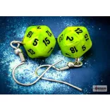 Chessex Hook Earrings Vortex Bright Green Mini-Poly d20 Pair-54205