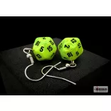 Chessex Hook Earrings Vortex Bright Green Mini-Poly d20 Pair-54205