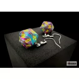 Chessex Hook Earrings Festive Mosaic Mini-Poly d20 Pair-54207