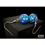 Chessex Hook Earrings Festive Waterlily Mini-Poly d20 Pair-54209