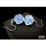 Chessex Hook Earrings Borealis Icicle Mini-Poly d20 Pair-54211