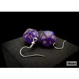 Chessex Hook Earrings Borealis Royal Purple Mini-Poly d20 Pair-54212