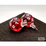 Chessex Stud Earrings Translucent Red Mini-Poly d20 Pair-54501
