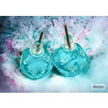 Chessex Stud Earrings Translucent Teal Mini-Poly d20 Pair-54502