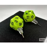Chessex Stud Earrings Vortex Bright Green Mini-Poly d20 Pair-54505