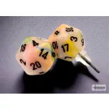 Chessex Stud Earrings Festive Circus Mini-Poly d20 Pair-54506