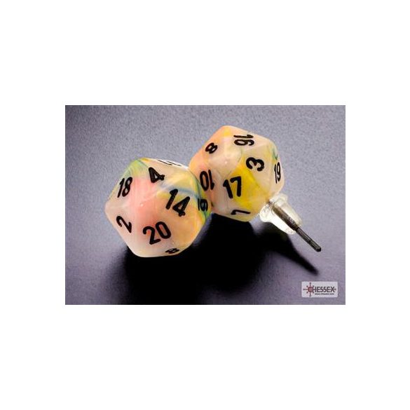 Chessex Stud Earrings Festive Circus Mini-Poly d20 Pair-54506