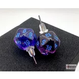 Chessex Stud Earrings Nebula Nocturnal Mini-Poly d20 Pair-54510