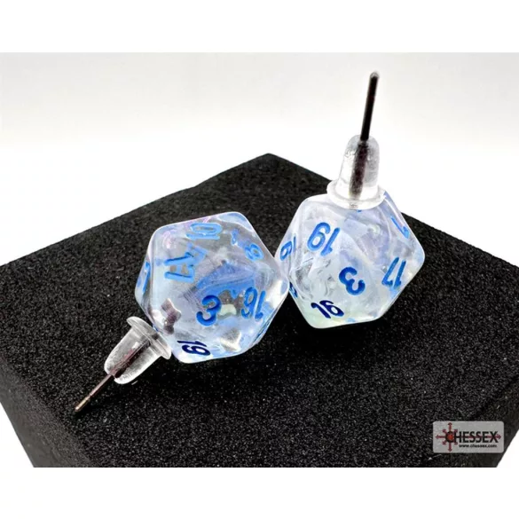 Chessex Stud Earrings Borealis Icicle Mini-Poly d20 Pair-54511