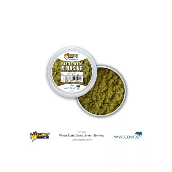 Battlefields & Basing: Winter Grass 2mm Static Grass (180ml)-849110043