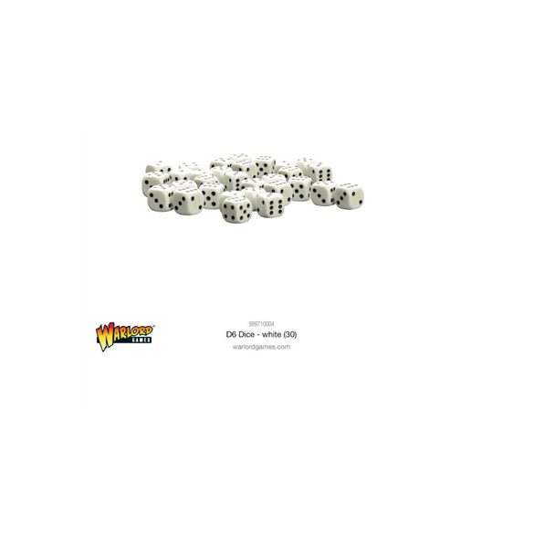 Warlord Games Dice - Spot Dice 10mm - White D6 (30)-999710004