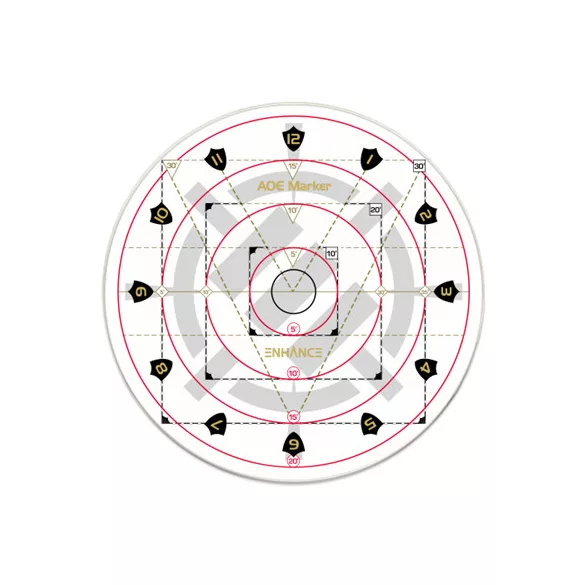 ENHANCE Tabletop RPGs 30ft Spell AoE Damage Template-ENTTADM100CLEW