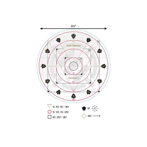 ENHANCE Tabletop RPGs 30ft Spell AoE Damage Template-ENTTADM100CLEW