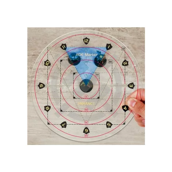 ENHANCE Tabletop RPGs 30ft Spell AoE Damage Template-ENTTADM100CLEW