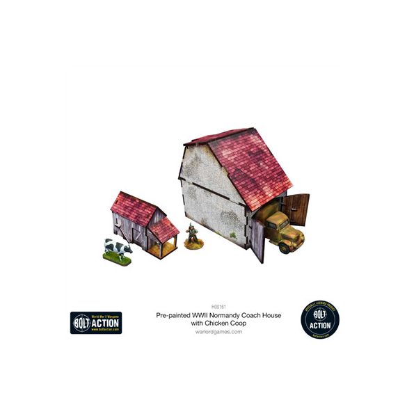 Bolt Action: Pre-Painted WWII Normandy Coach House With Chicken Coop - EN-H00161