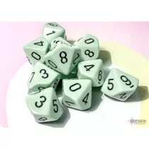 Chessex Opaque Pastel Green/black Set of Ten d10s-25265