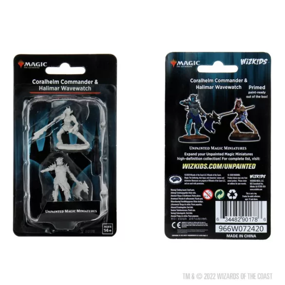 Magic the Gathering Unpainted Miniatures: Coralhelm Commander & Halimar Wavewatch (Merfolk)-90178