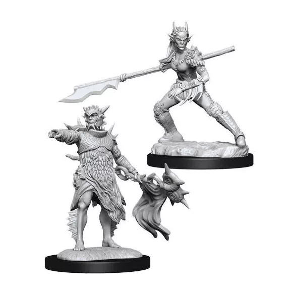 Magic the Gathering Unpainted Miniatures: Coralhelm Commander & Halimar Wavewatch (Merfolk)-90178