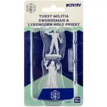 Critical Role Unpainted Miniatures: Turst Militia Swordsman & Lyrengorn Holy Priest-90468