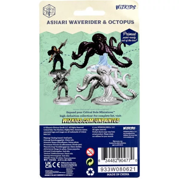 Critical Role Unpainted Miniatures: Ashari Waverider & Octopus-90477