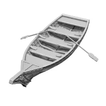 Wizkids Deep Cuts Unpainted Miniatures: Rowboat & Oars-90503
