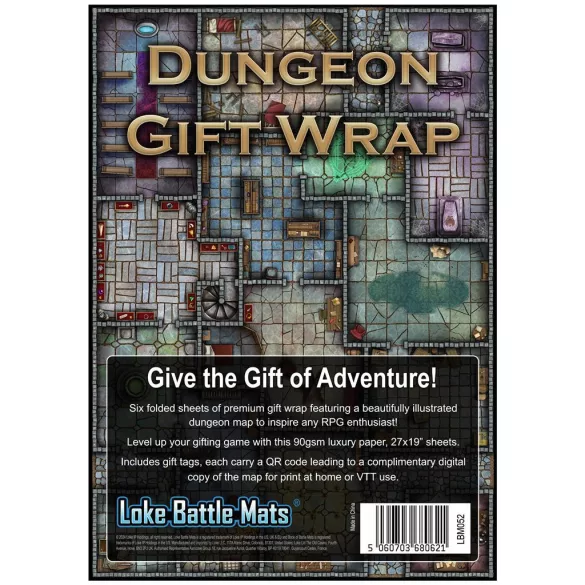 Dungeon gift wrap (pack of 6 sheets with tags) - EN-LBM-052