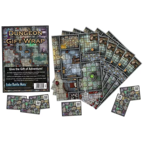 Dungeon gift wrap (pack of 6 sheets with tags) - EN-LBM-052