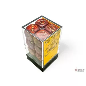 WW2 dice Soviet Scarab Scarlet/gold 16mm d6 Dice Block (12 dice)-29063